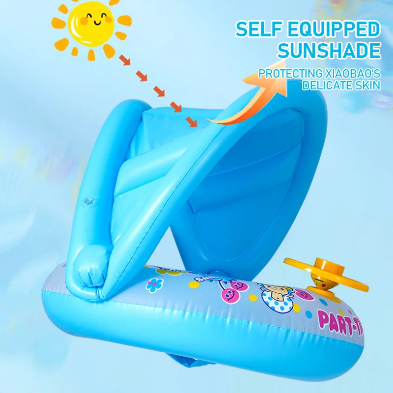 Kids Outdoor Exercise Equipment - Water Floating Swimming Ring with Steering