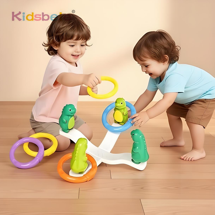 Kids Indoor Outdoor Games - Kids Dinosaur Ring Toss Wobbly Balance