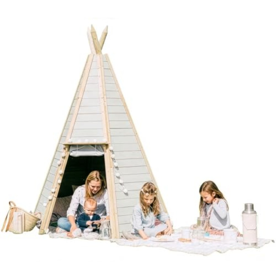 Kids Outdoor Teepee - Outdoor wooden teepee tent for kids