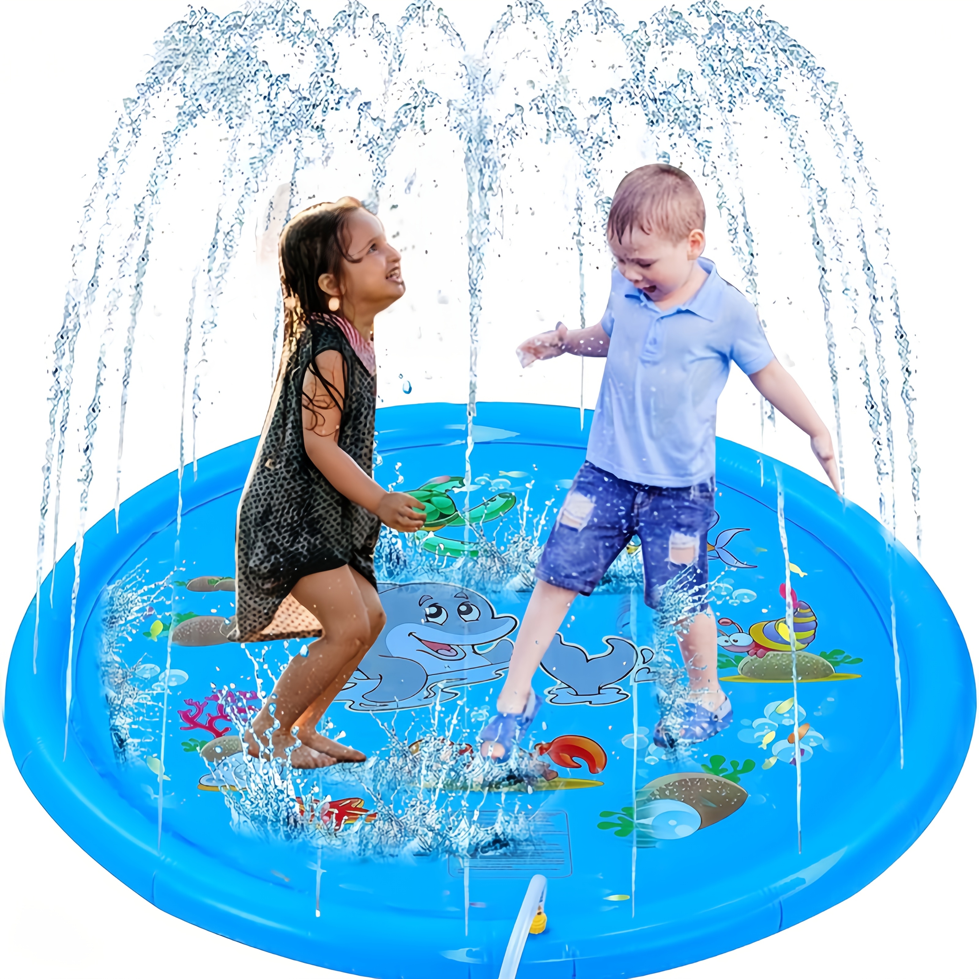 Kids Outdoor Exercise Equipment - PVC Inflatable Splash Pad Sprinkler for