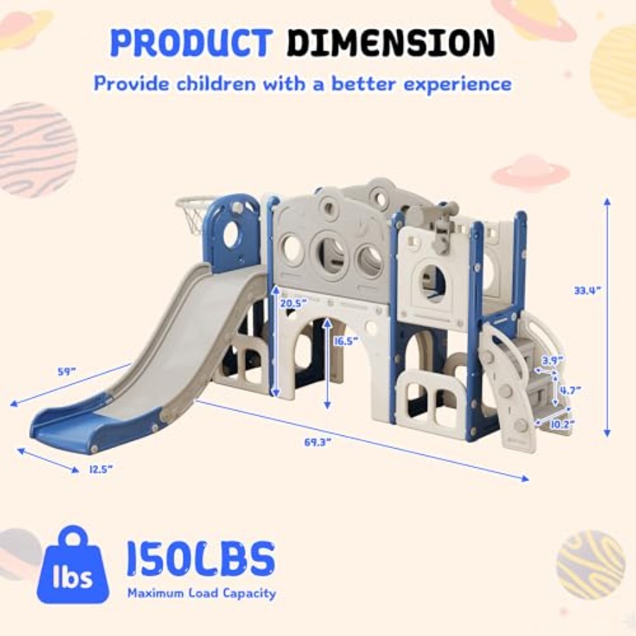 Kids Outdoor Climber - 8 in 1 Toddler Slide, Outdoor