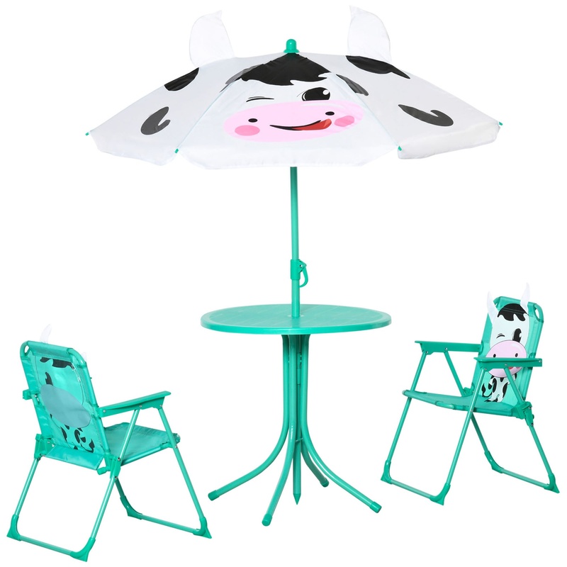 Kids Outdoor Table With Umbrella - Outdoor Folding Kids Table and Chair
