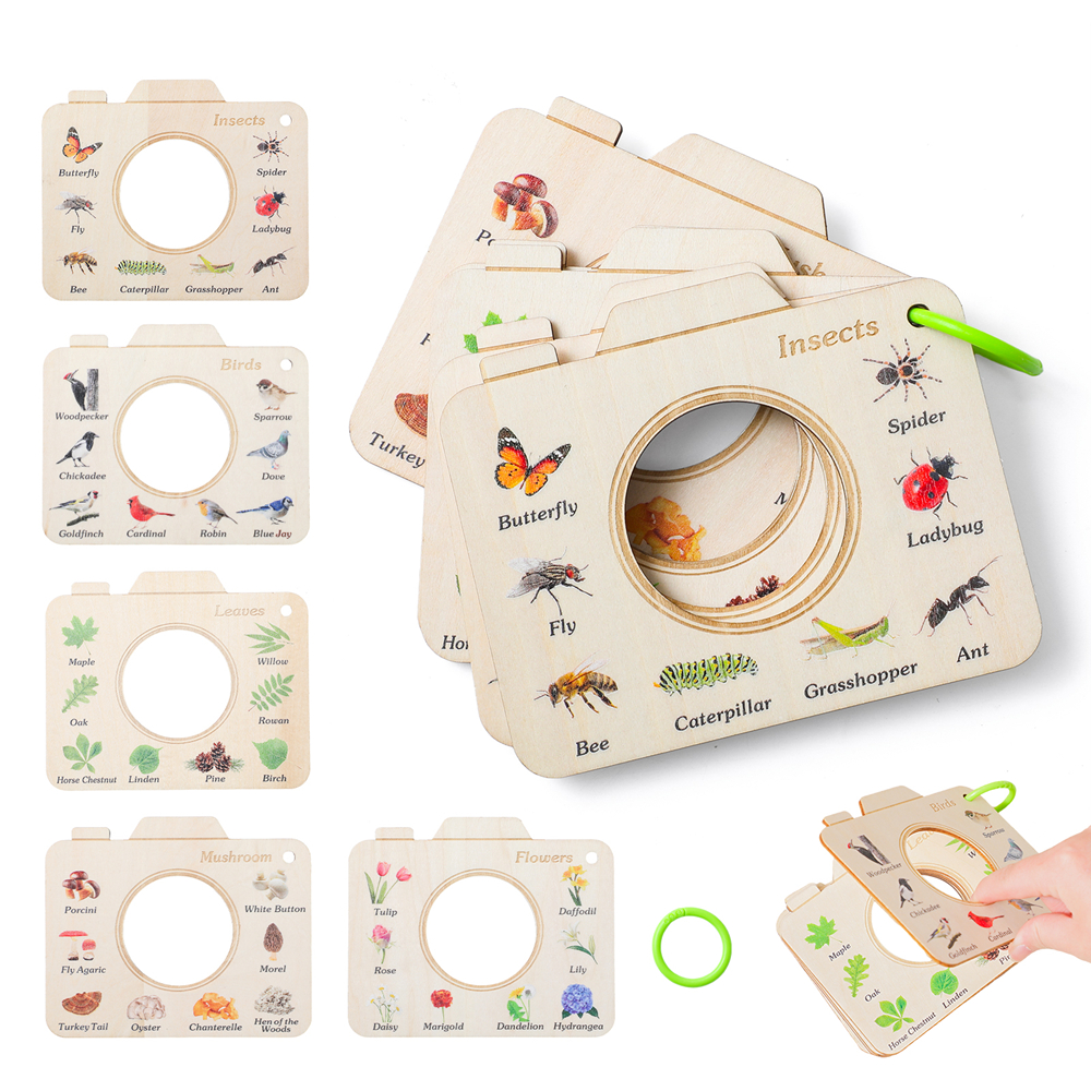 Kids Outdoor Exercise Equipment - Wooden Camera Shape Nature Cognitive Book