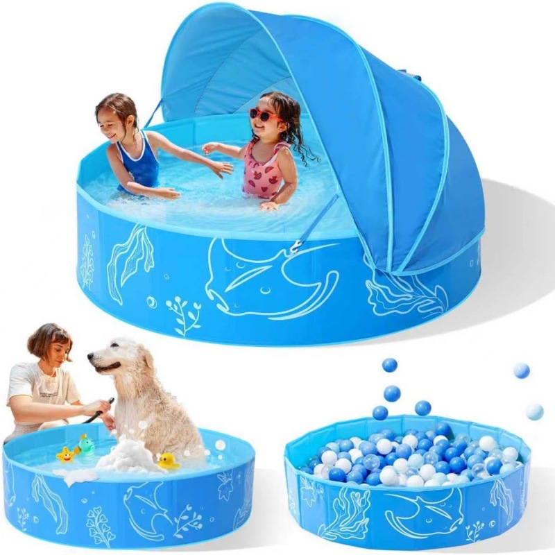Kids Outdoor Teepee - Foldable Kids Frame Pool Sun Shade