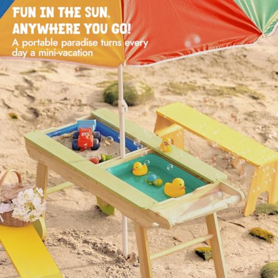 Indoor outdoor 3-in-1 kids pic - Kids Outdoor Table With Umbrella recension och pris