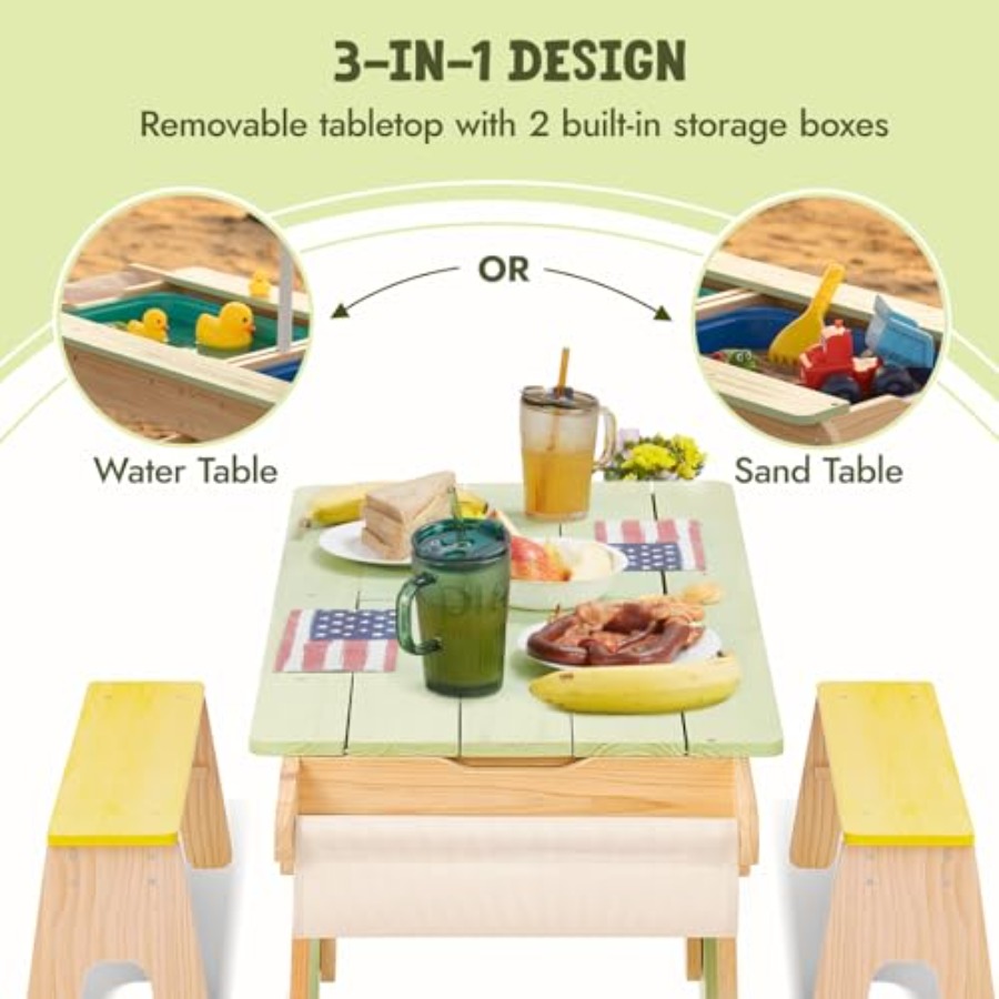Indoor outdoor 3-in-1 kids pic - Kids Outdoor Table With Umbrella recension och pris