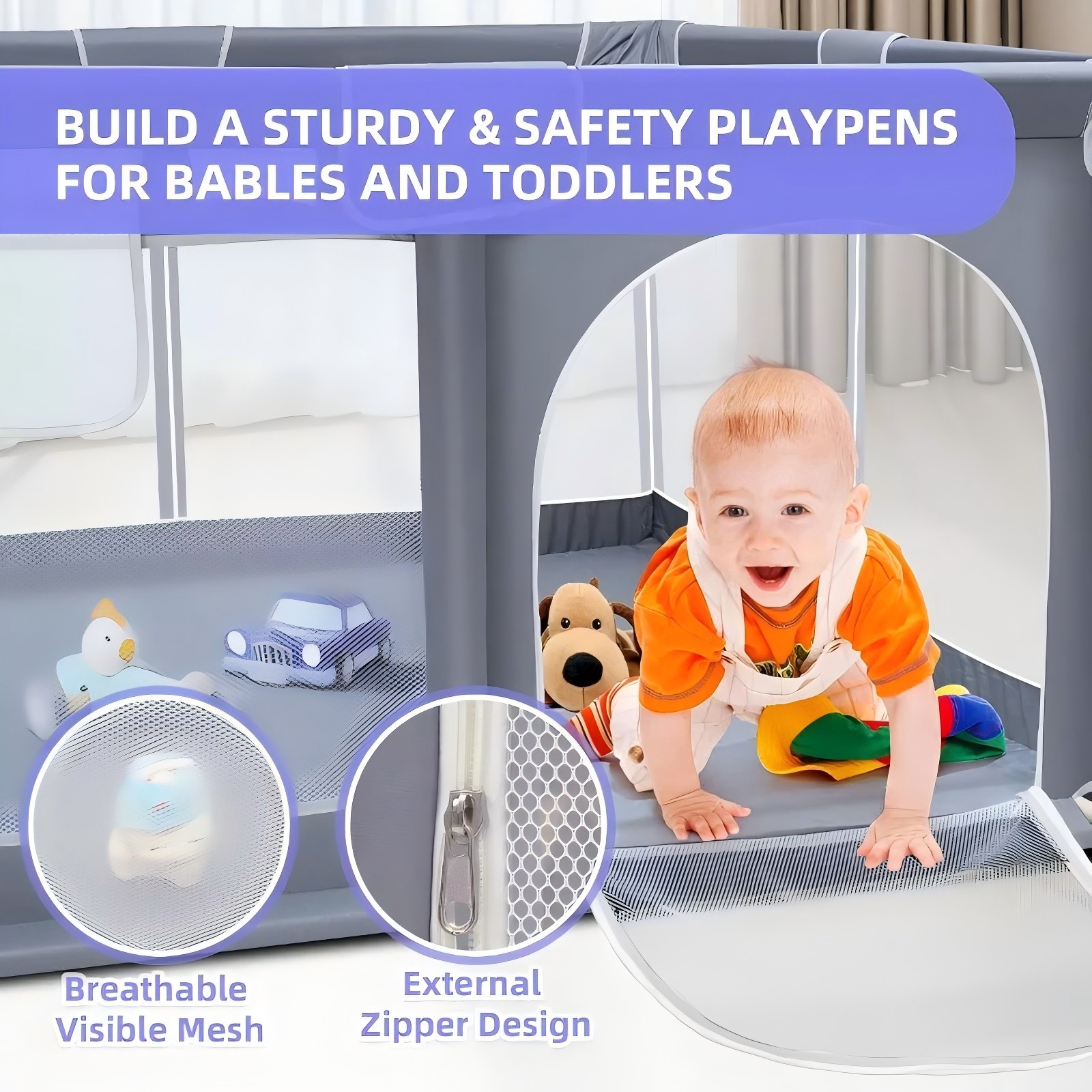 Baby Playpen, Extra Large Play - Kids Outdoor Fence recension och pris