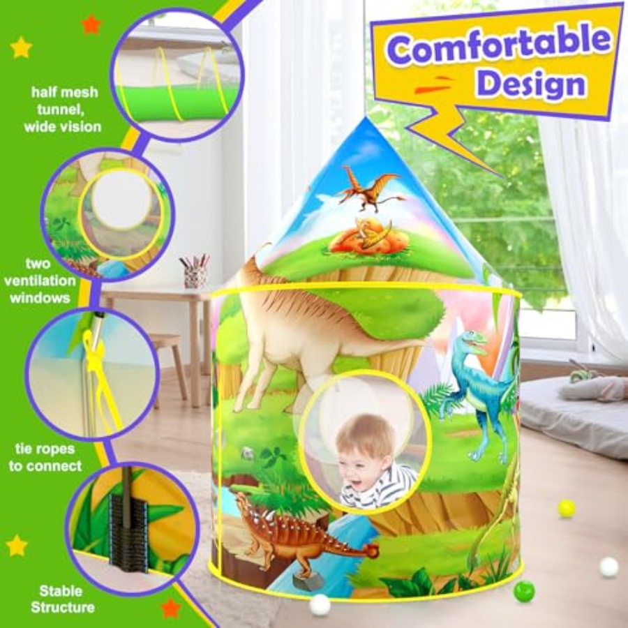 3pc Dinosaur Play Tent for:Pol - Outdoor Tent Playhouse recension och pris