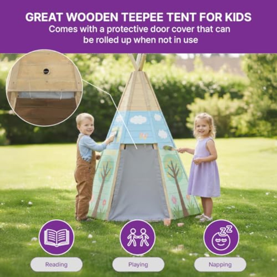 Outdoor wooden teepee tent for - Kids Outdoor Teepee recension och pris