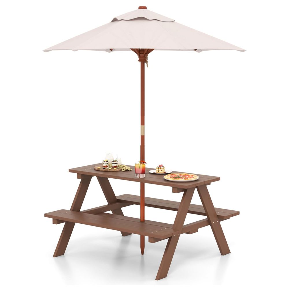 Kids Picnic Table, Toddler Out - Kids Outdoor Bench With Umbrella recension och pris