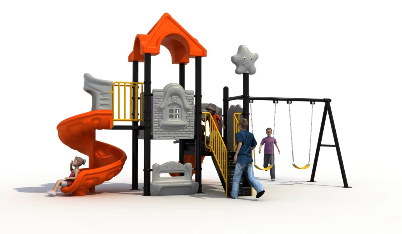 Outdoor Steel Plastic Swing Se - Kids Outdoor Slide Set recension och pris
