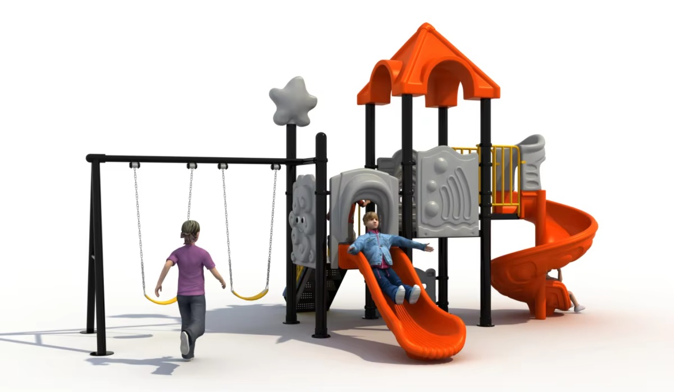 Outdoor Steel Plastic Swing Se - Kids Outdoor Slide Set recension och pris