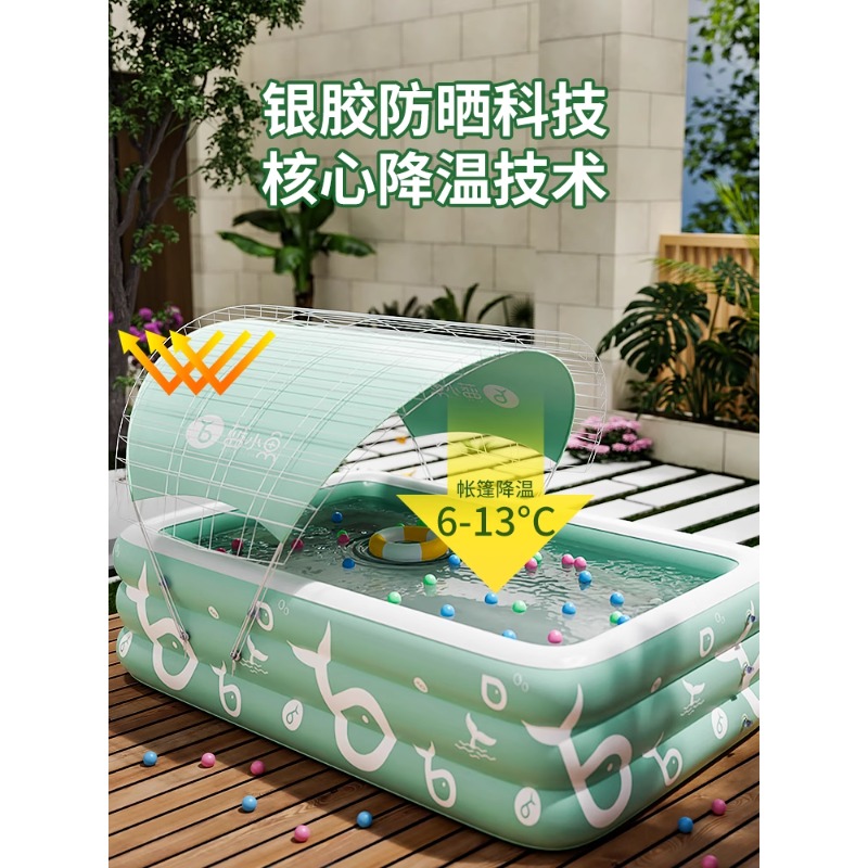 Inflatable Swimming Pool Famil - Kids Outdoor Slide Set recension och pris