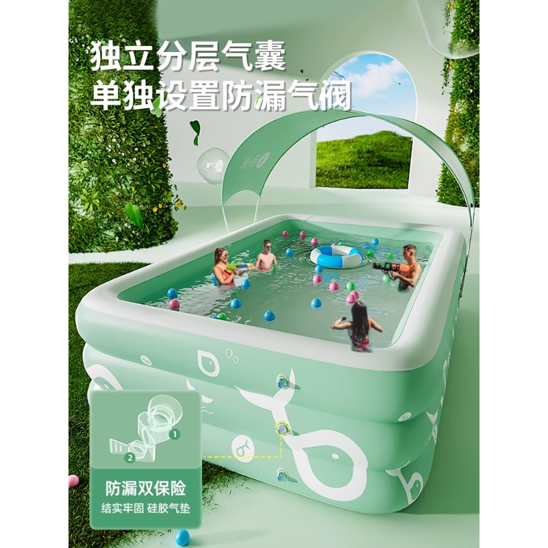 Inflatable Swimming Pool Famil - Kids Outdoor Slide Set recension och pris