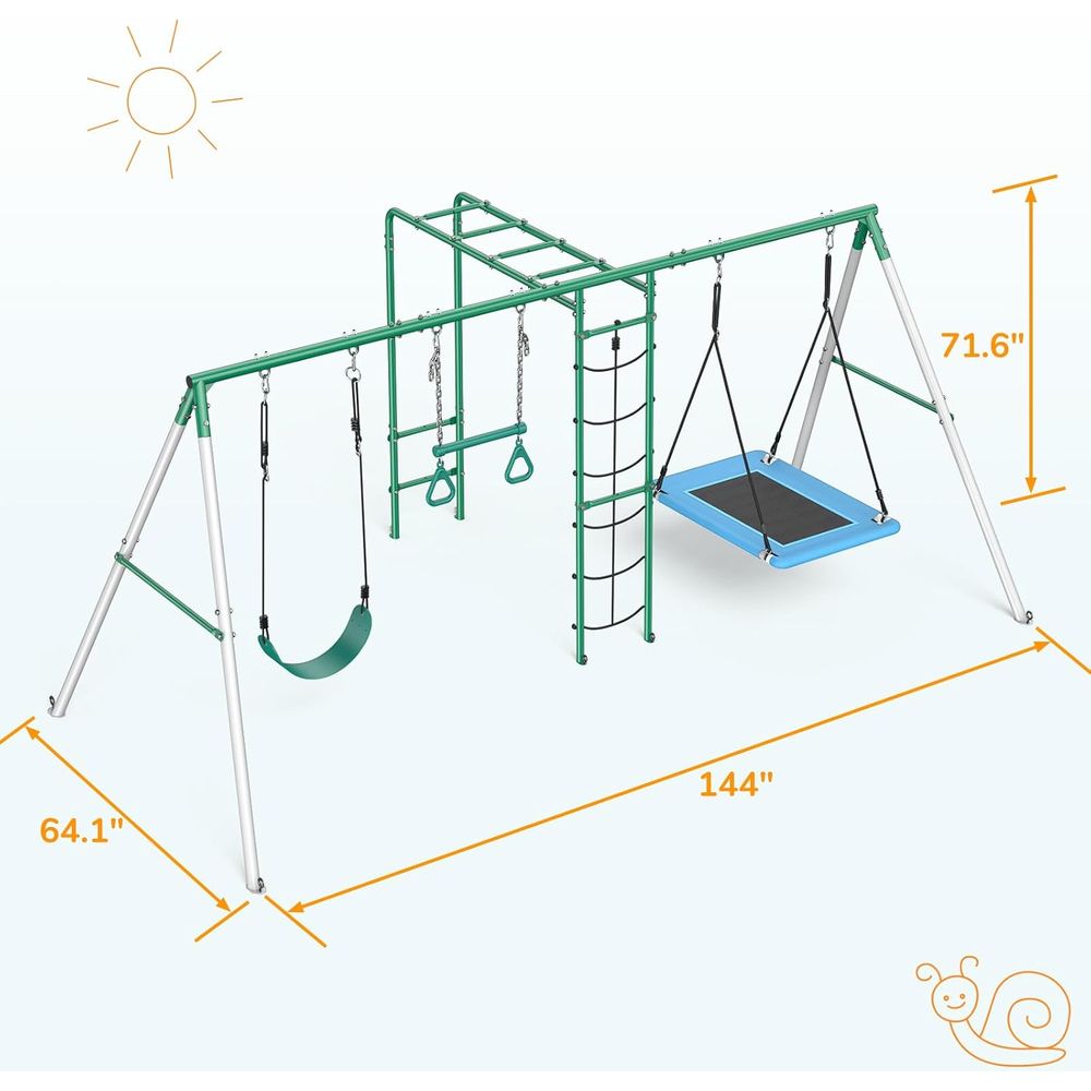 Swing Sets or Backyard with Mo - Kids Outdoor Slide Set recension och pris