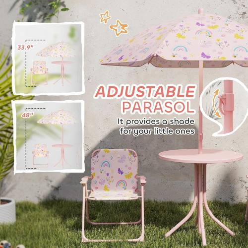 Kids Picnic Table and Chair Se - Kids Outdoor Table With Umbrella recension och pris