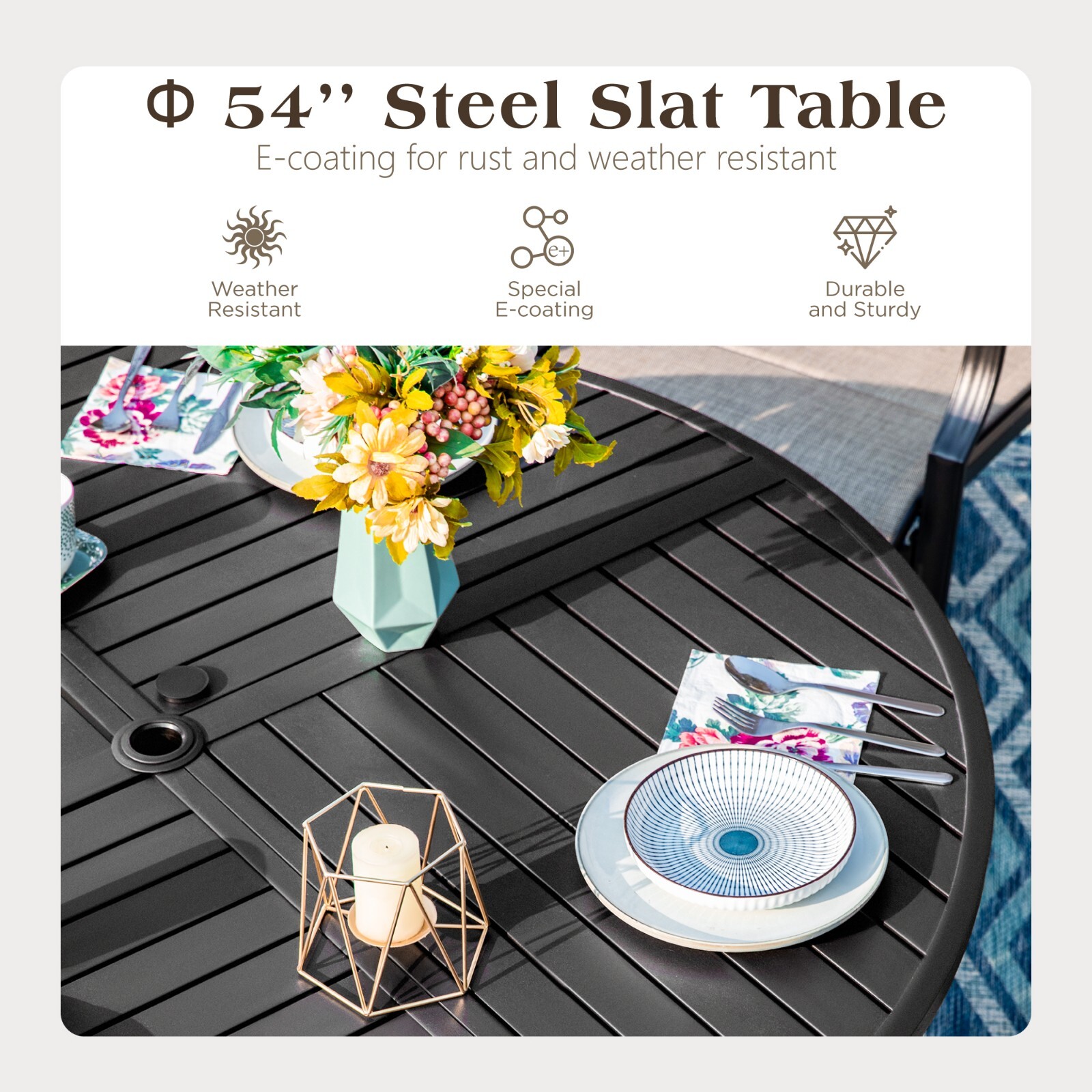 7Piece Patio Dining Set with U - Kids Outdoor Table With Umbrella recension och pris
