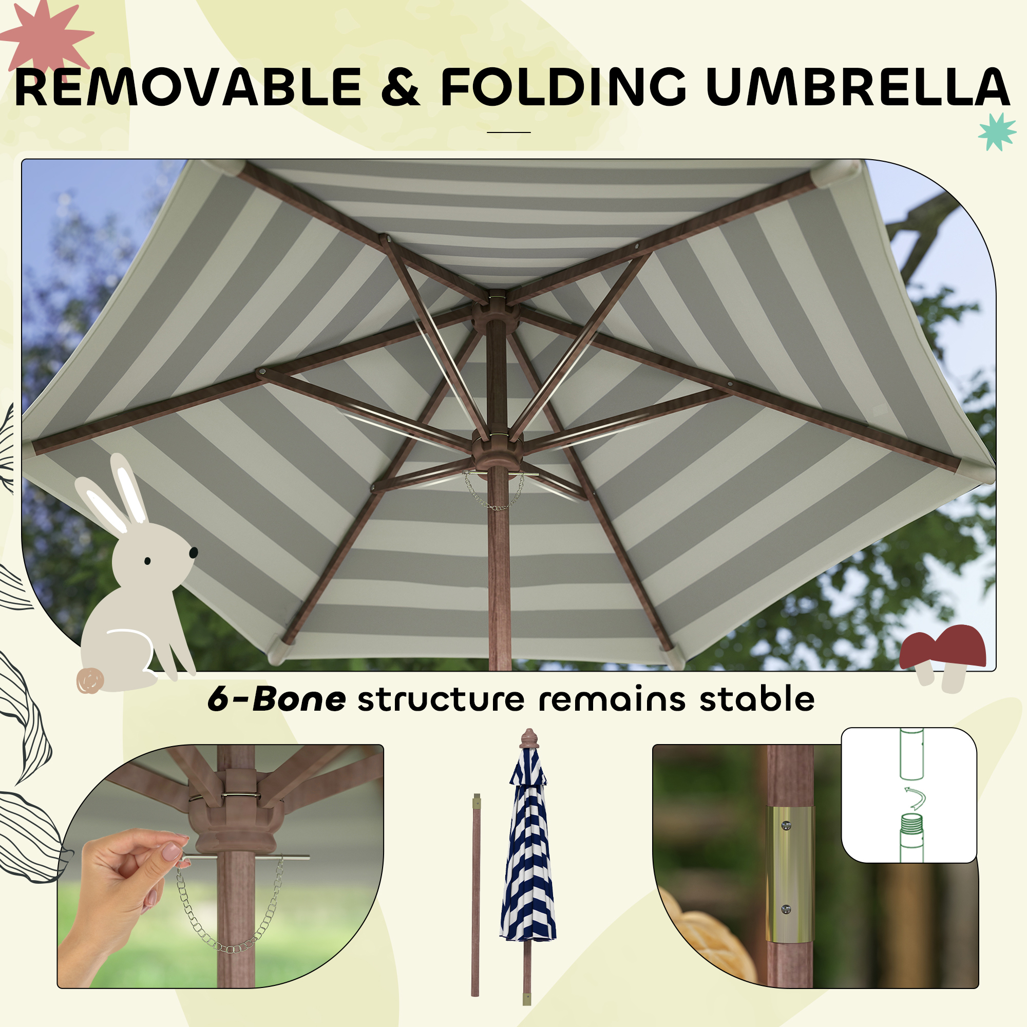 Kids Outdoor Wooden Picnic Tab - Kids Outdoor Bench With Umbrella recension och pris