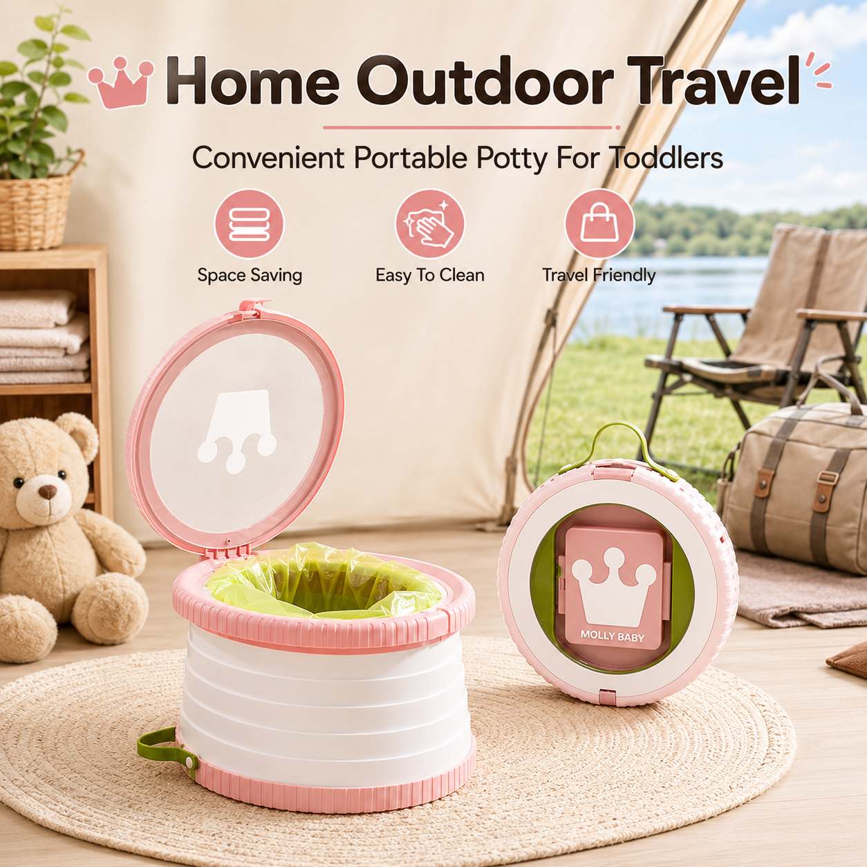 Portable Folding Travel Potty  - Kids Outdoor Urinal recension och pris
