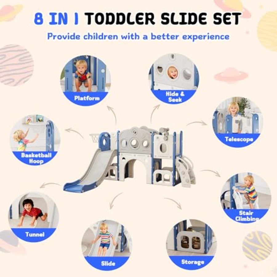 8 in 1 Toddler Slide, Outdoor  - Kids Outdoor Climber recension och pris