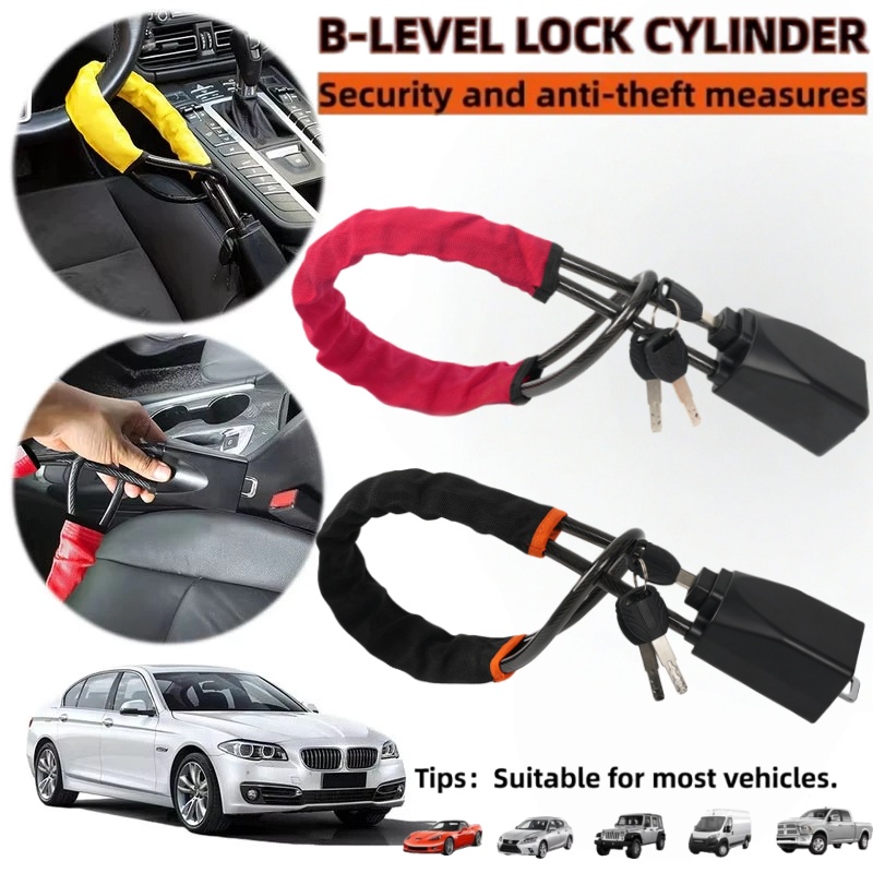 Car Steering Wheel Lock with S - Swing Seat Belt recension och pris