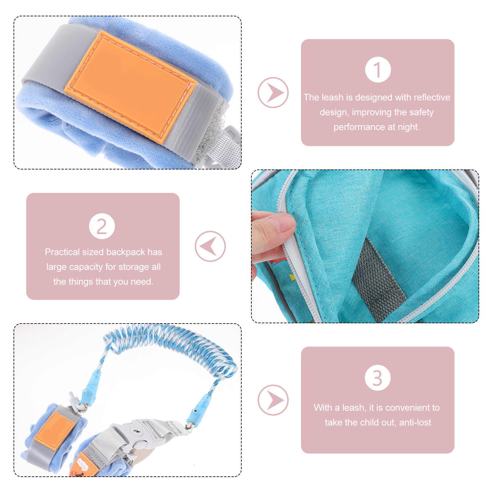 1Set Anti-Lost Toddler Harness - Kids Outdoor Backpack recension och pris