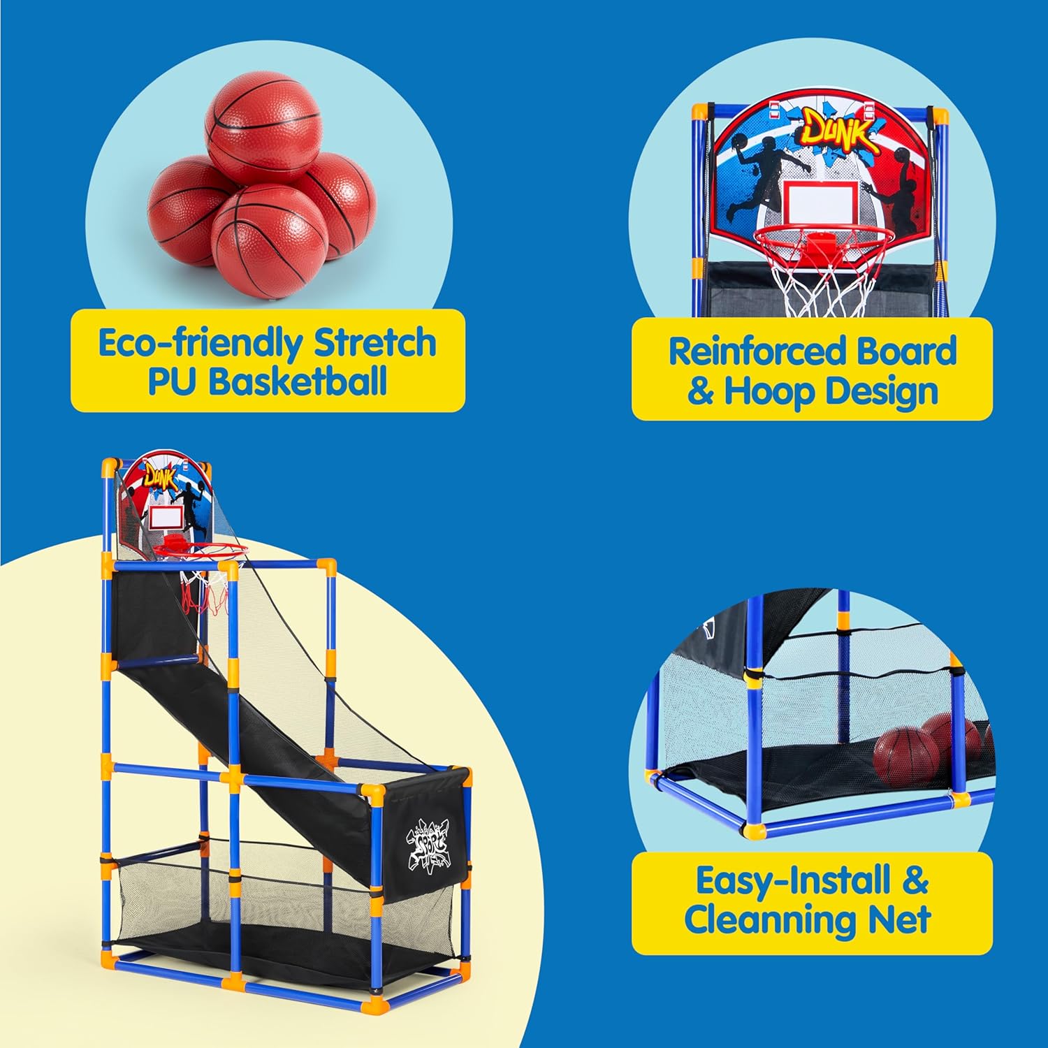 Arcade Basketball Game Set wit - Kids Indoor Outdoor Games recension och pris