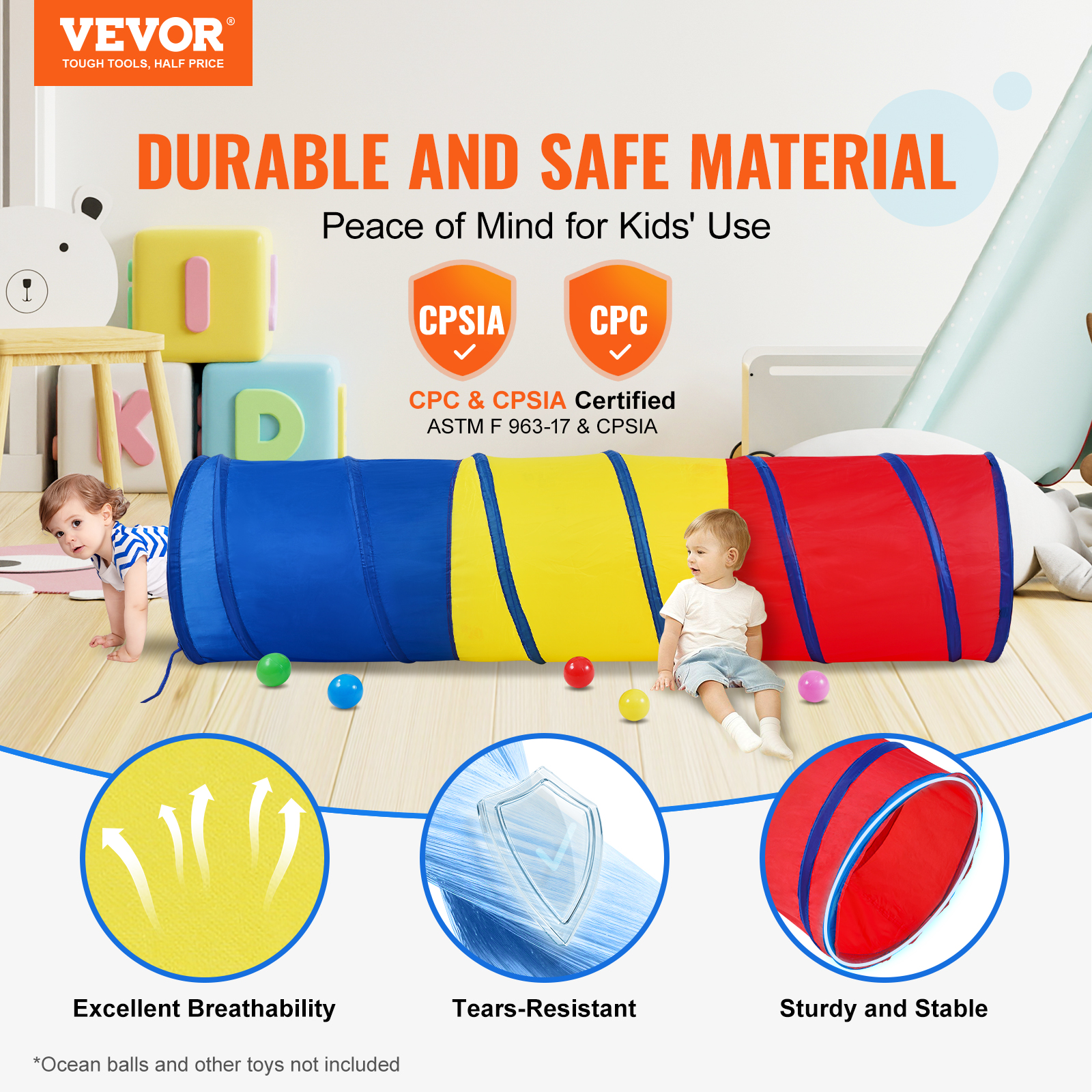 VEVOR Kids Play Tunnel Tent/ C - Kids Outdoor Teepee recension och pris