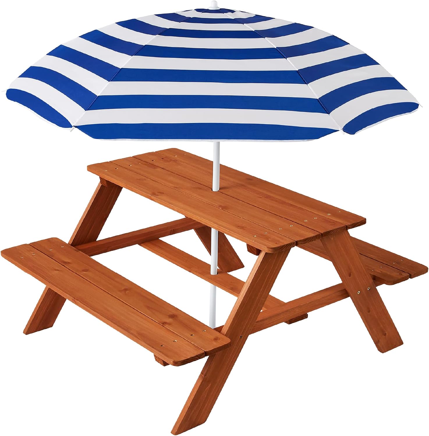 Wooden Kids Picnic Table with  - Kids Outdoor Bench With Umbrella recension och pris