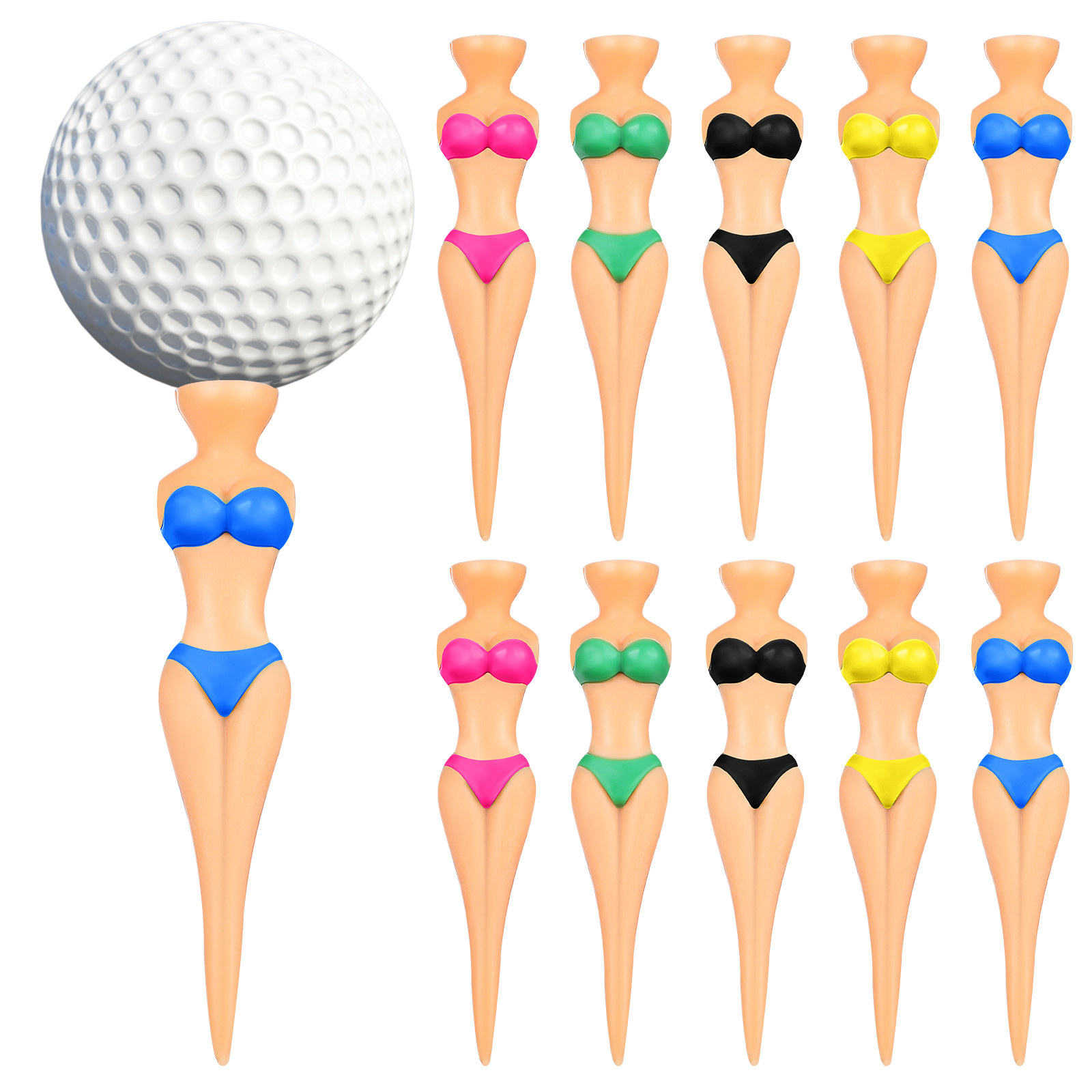 10 Pcs Golf Tee Set Colorful P - Tee Ball Set recension och pris