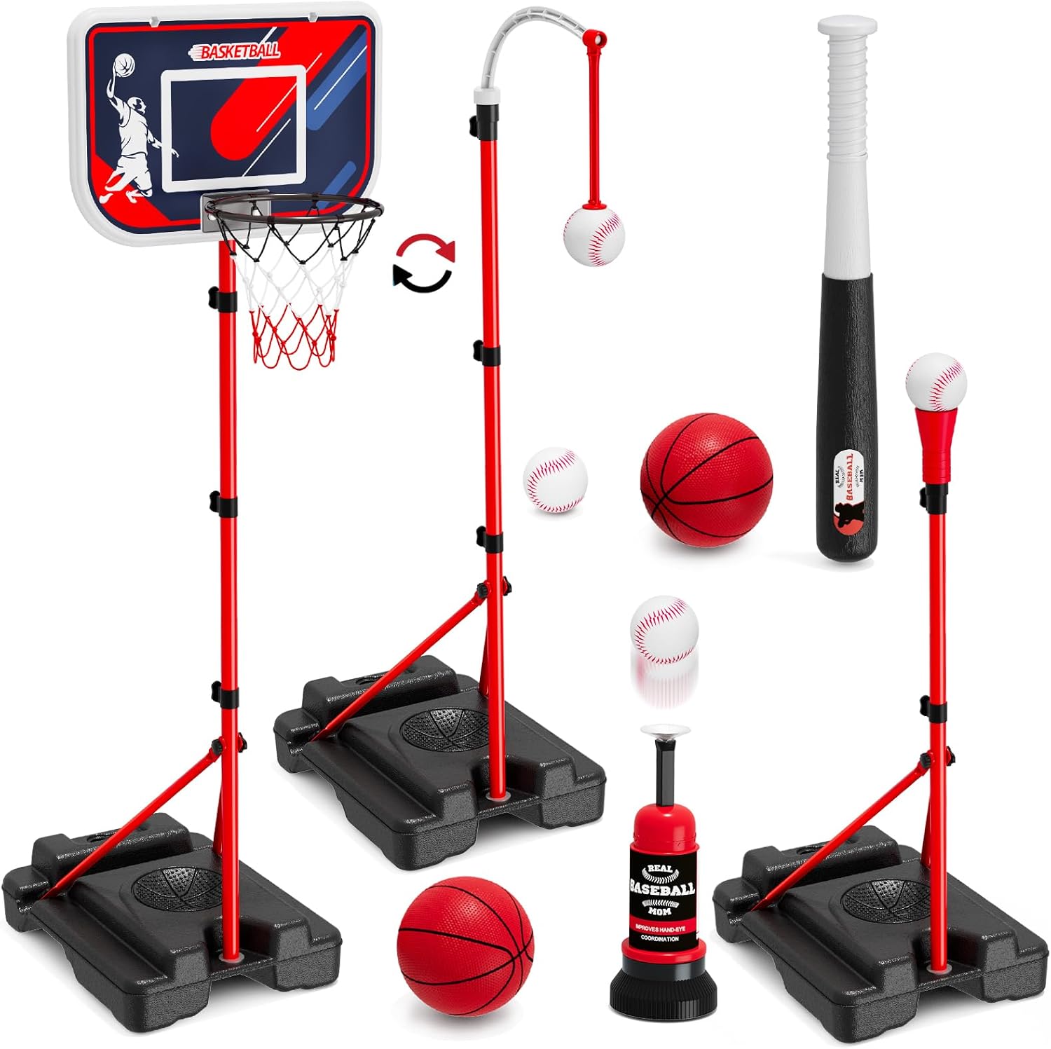 4-in-1 Kids Basketball Hoop &  - Tee Ball Set recension och pris
