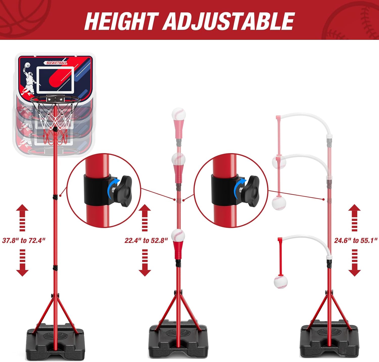 4-in-1 Kids Basketball Hoop &  - Tee Ball Set recension och pris