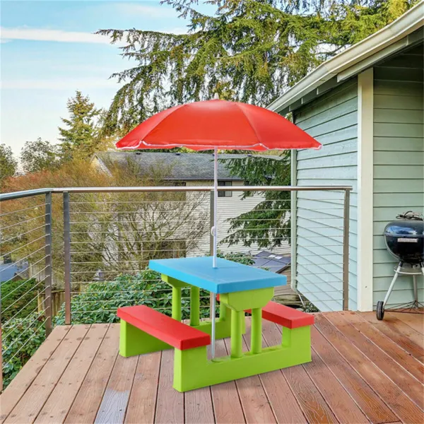 Children Outdoor Picnic Table  - Kids Outdoor Table With Umbrella recension och pris