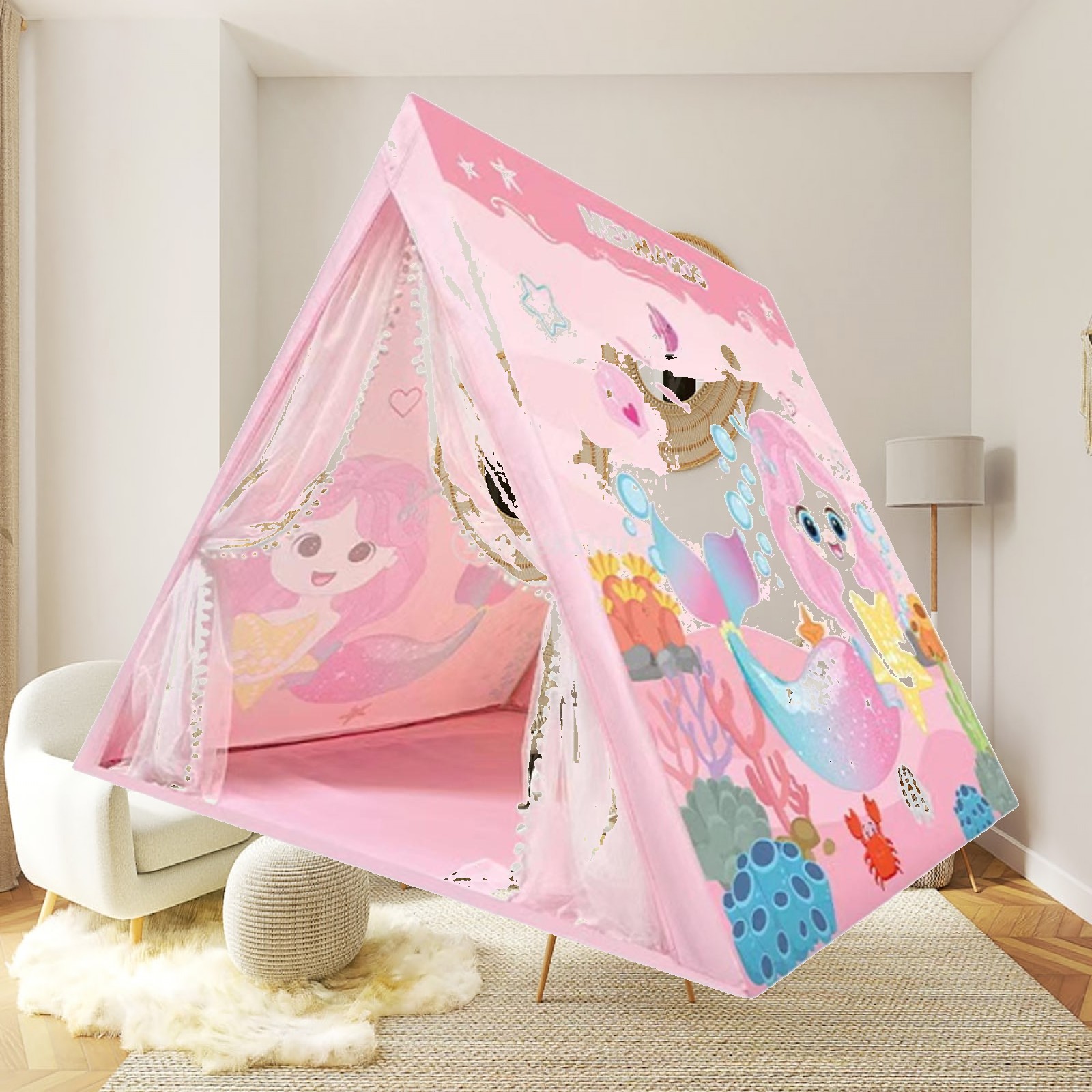 Foldable Children Play Tent Ca - Kids Outdoor Teepee recension och pris