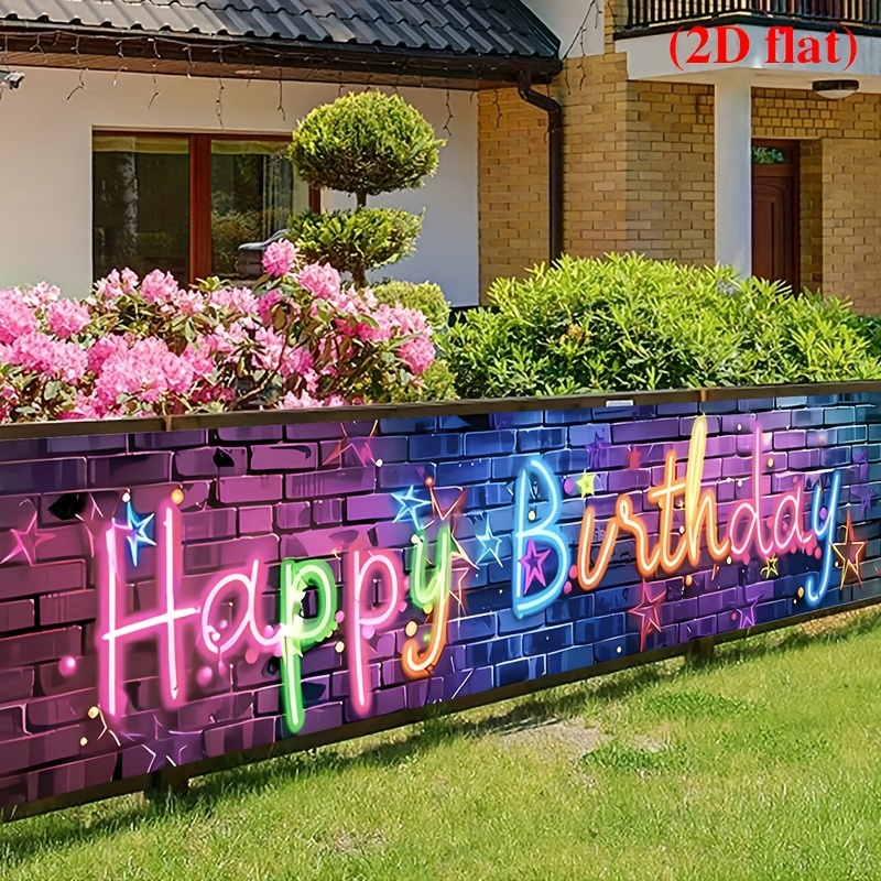 VIKAMA Neon Happy Birthday Ban - Kids Outdoor Fence recension och pris