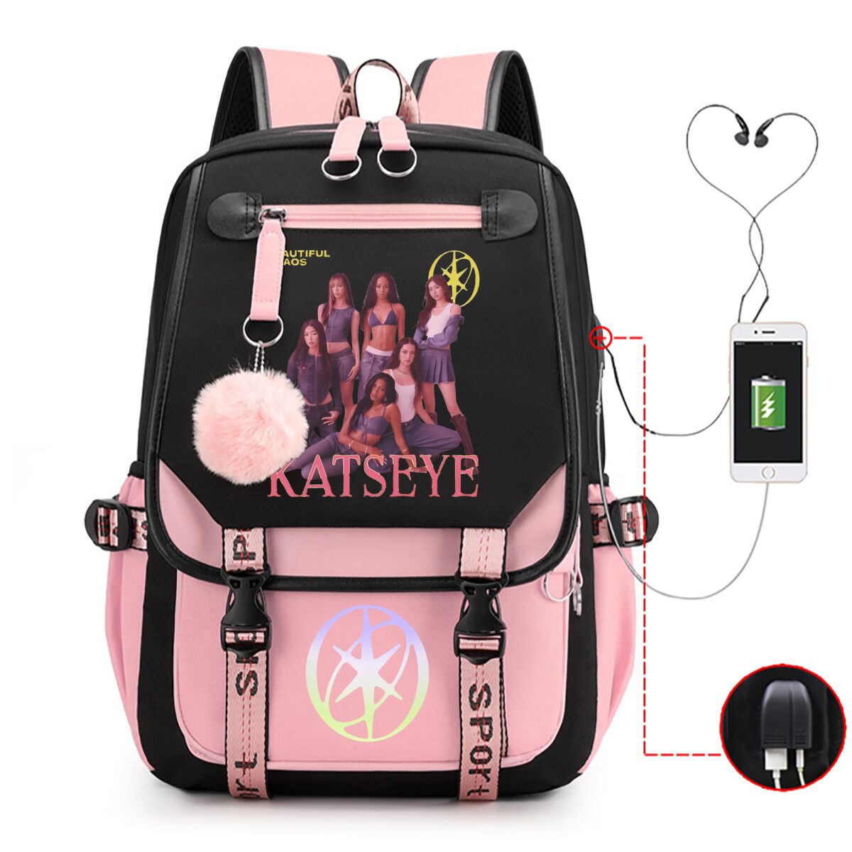 Katseye Backpack Students Back - Kids Outdoor Backpack recension och pris