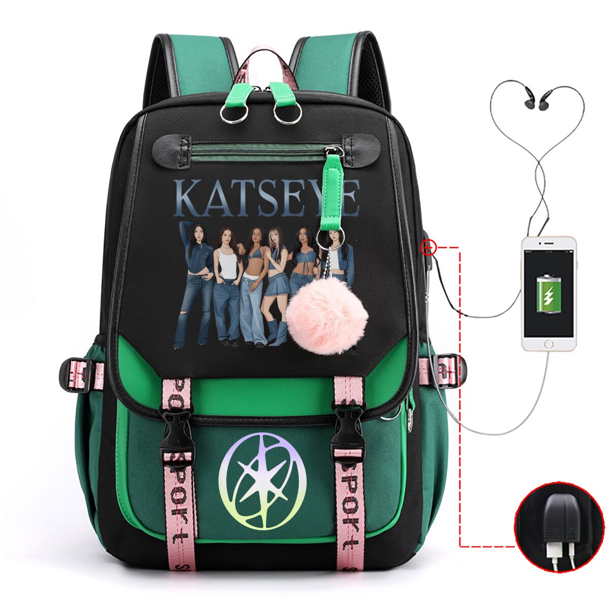 Katseye Backpack Students Back - Kids Outdoor Backpack recension och pris