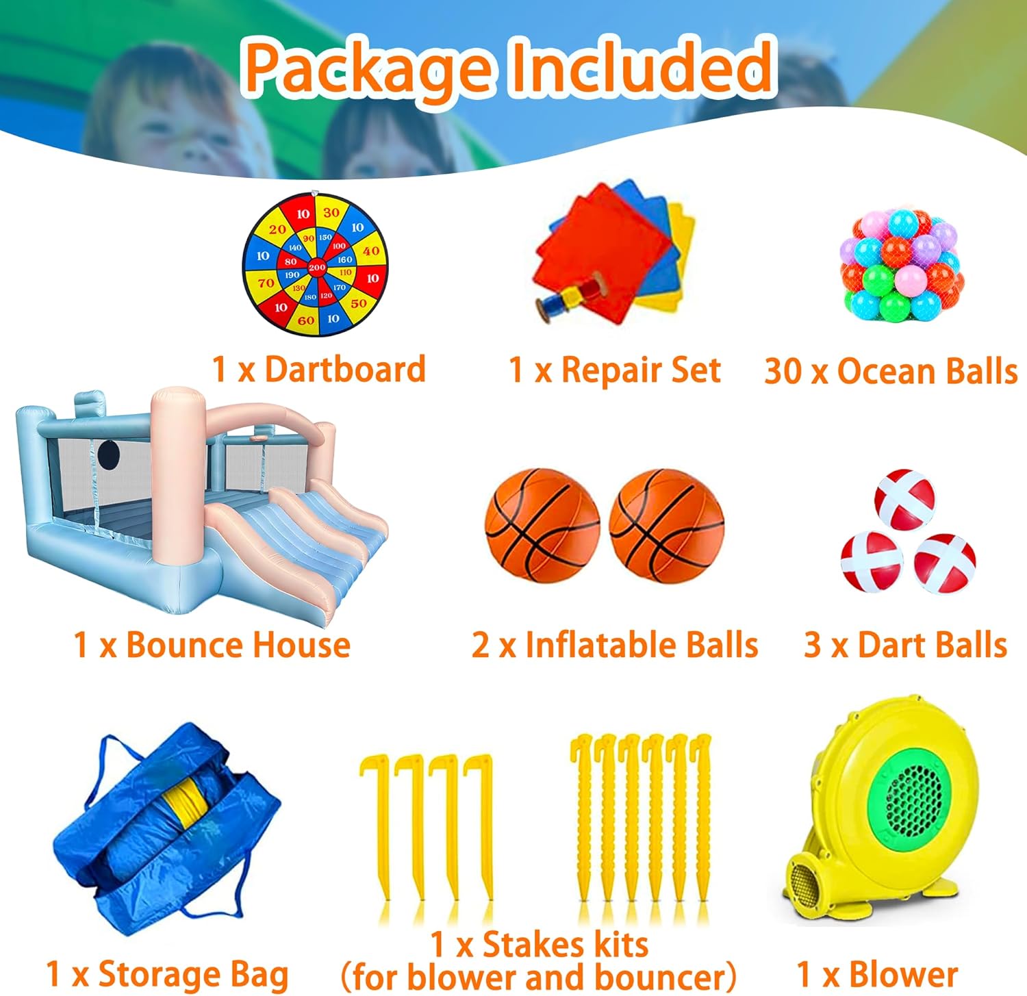 Large 8-in-1 Inflatable Bounce - Kids Indoor Outdoor Games recension och pris