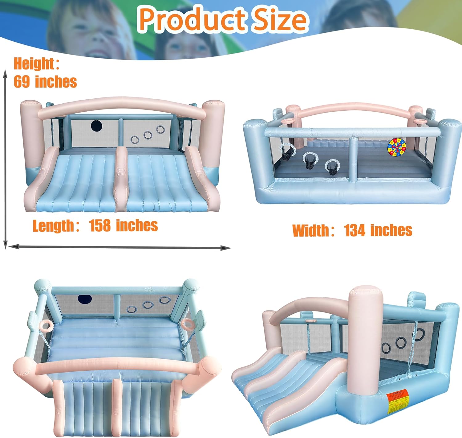 Large 8-in-1 Inflatable Bounce - Kids Indoor Outdoor Games recension och pris