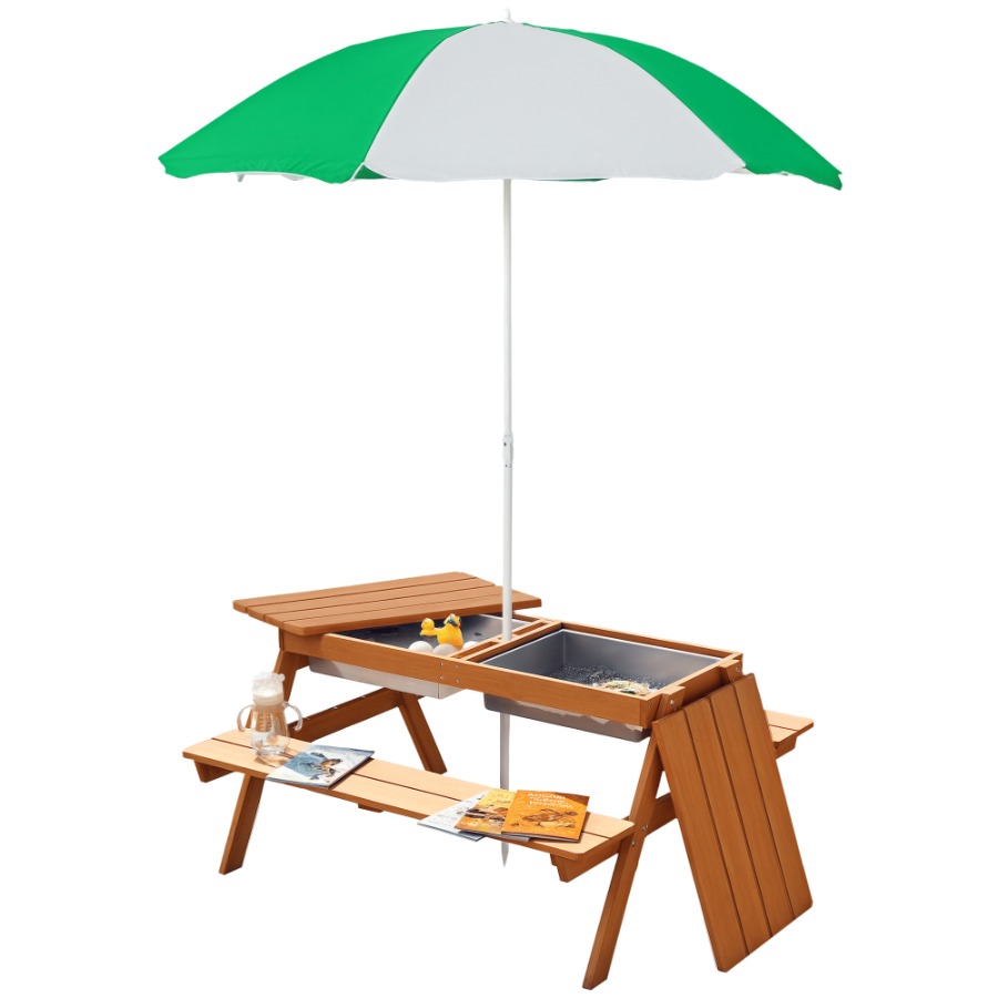 Outdoor wooden kids picnic tab - Kids Outdoor Table With Umbrella recension och pris