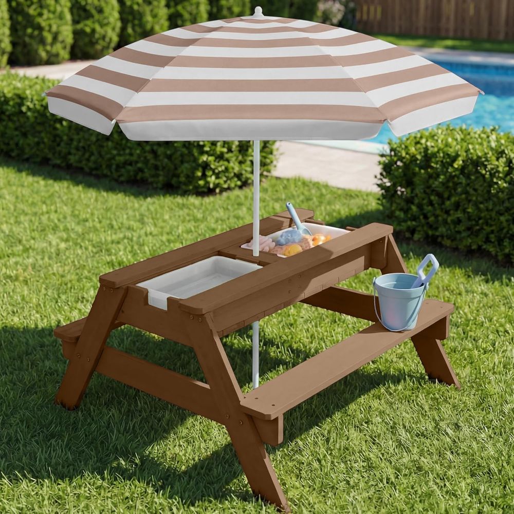 Kids Picnic Table with Umbrell - Kids Outdoor Table With Umbrella recension och pris