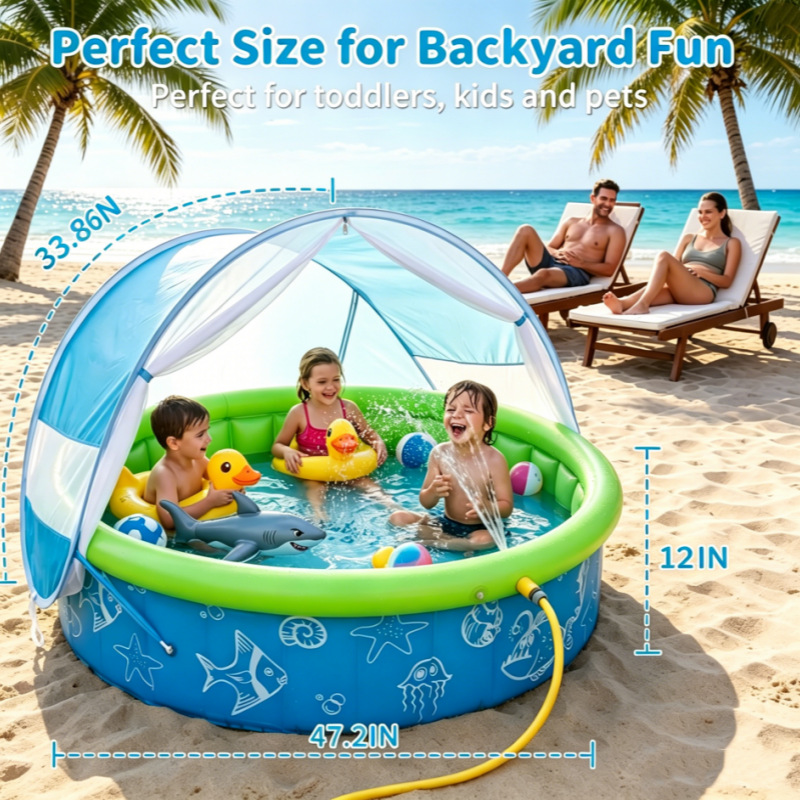 Foldable Kids Frame Pool Sun S - Kids Outdoor Teepee recension och pris