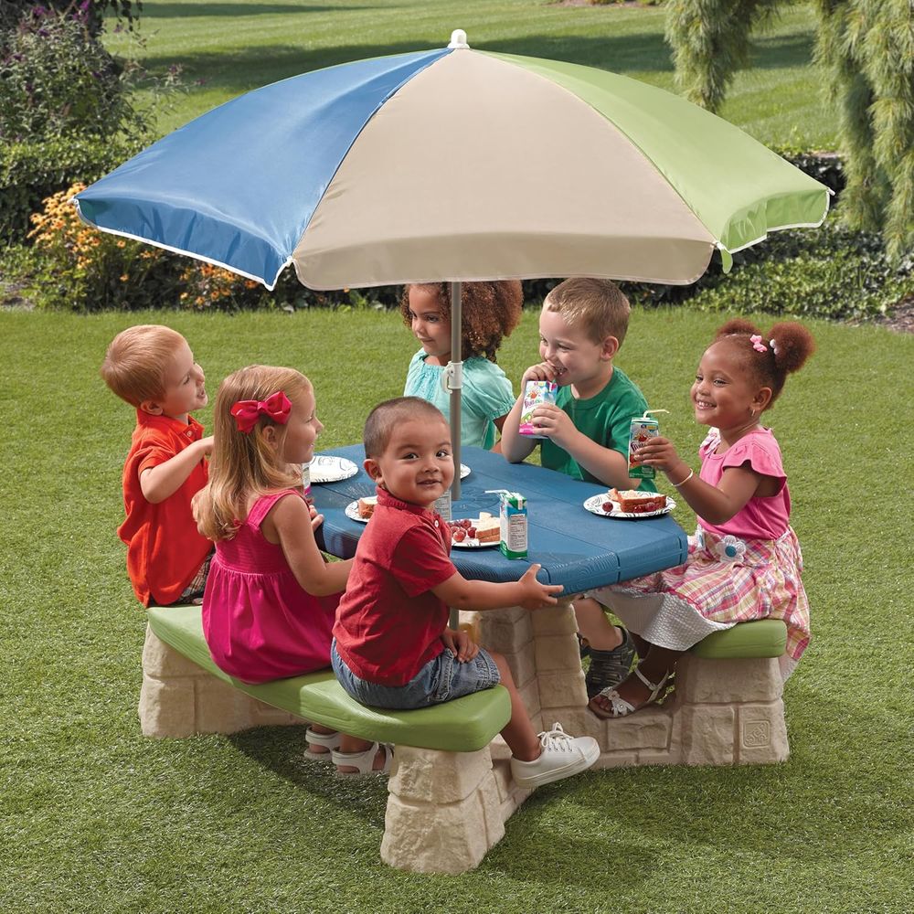 Naturally Playul Kids Picnic T - Kids Outdoor Table With Umbrella recension och pris