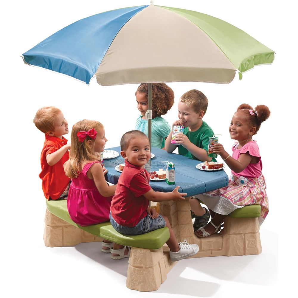 Naturally Playul Kids Picnic T - Kids Outdoor Table With Umbrella recension och pris