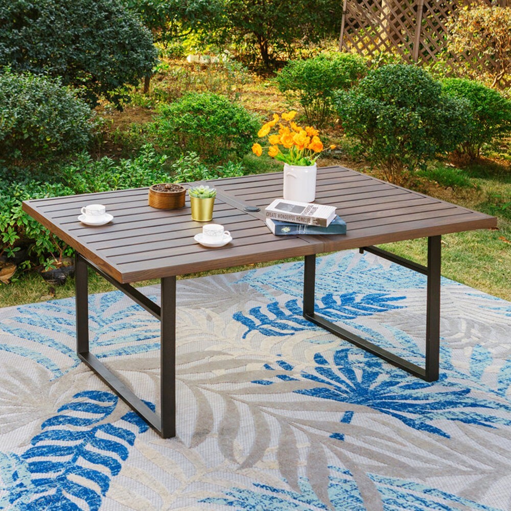 7 Piece Outdoor Dining Set Pat - Kids Outdoor Table With Umbrella recension och pris
