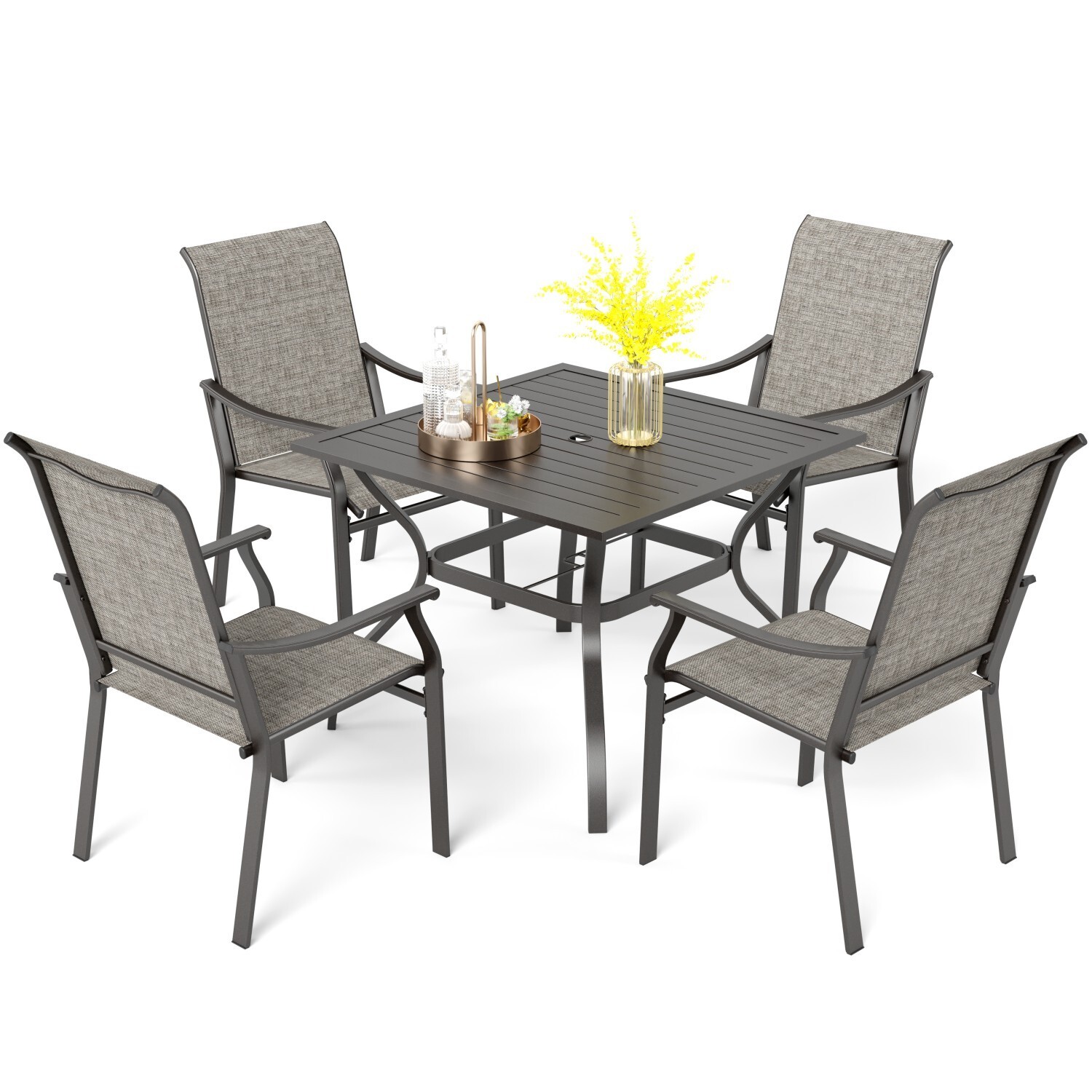 5 Piece Outdoor Dining Sets Pa - Kids Outdoor Table With Umbrella recension och pris